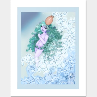 Aquarius Zodiac Sign Posters and Art